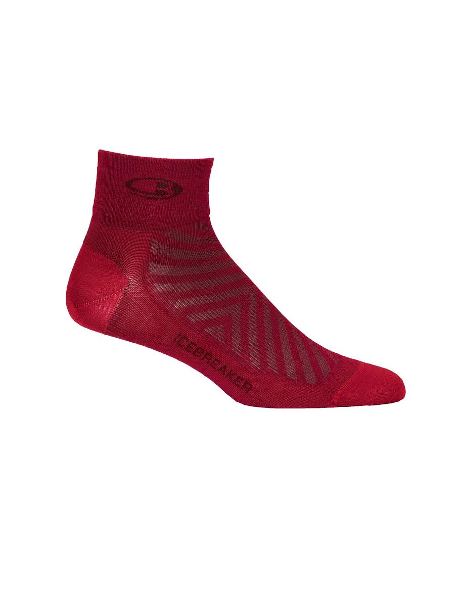 Cherry / Espresso Women's Icebreaker Merino Run+ Ultralight Mini Socks | USA 1410PJJQ